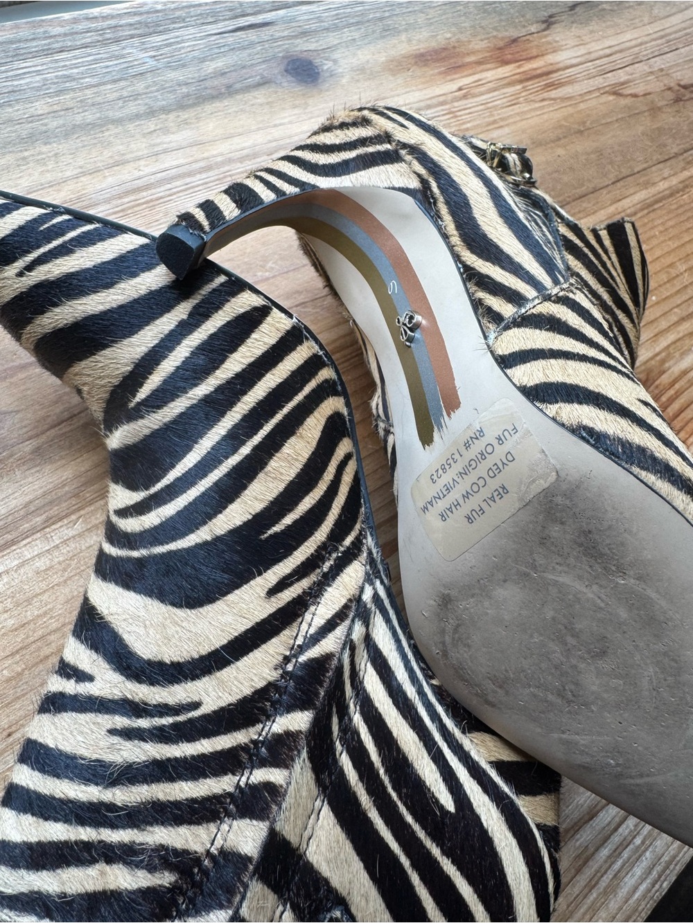 Sam Edelman Zebra Heeled Boots Booties 6 - Picture 8 of 9